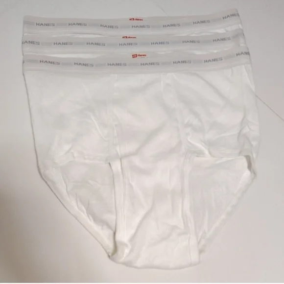 Hanes Vintage Men's Classic White Briefs Sz 38 3 Lot. - Picture 6 of 6